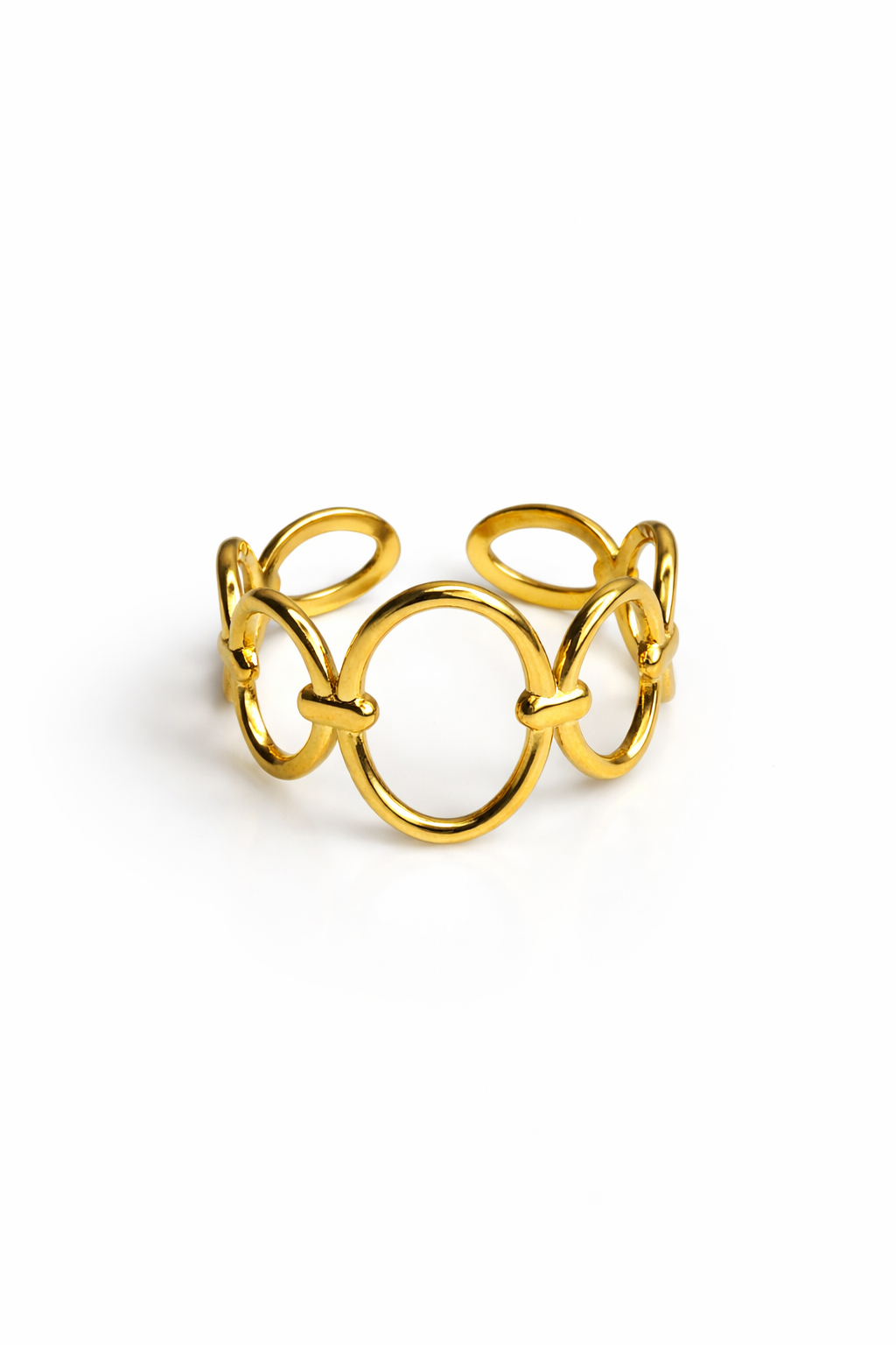Infinity Link Ring – 18K PVD Gold Plated Adjustable Band