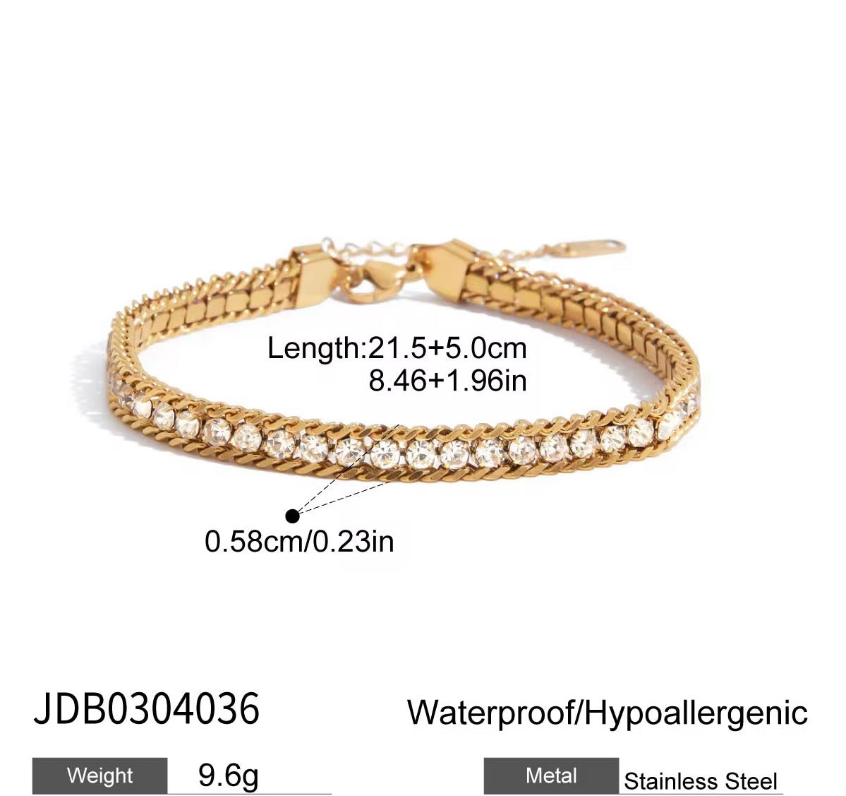 Imperial Glow Tennis Bracelet – 18K PVD Gold with Cubic Zirconia