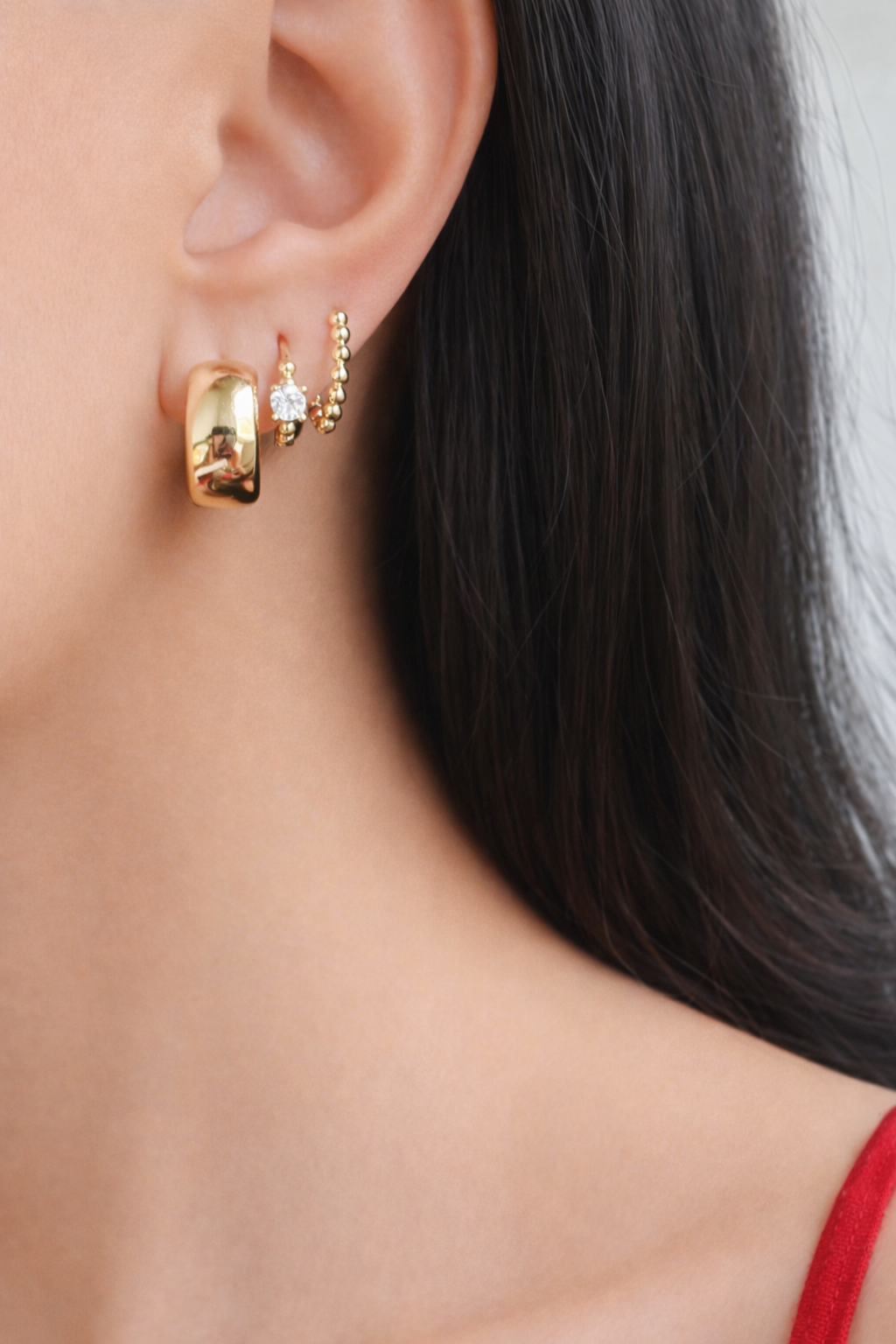 Aurelia Multi-Hoop Crystal Earrings set