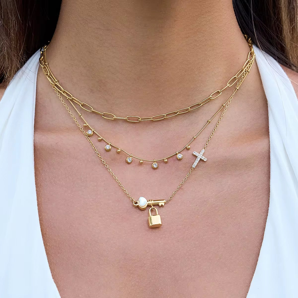 18K PVD Gold Paperclip Chain Necklace