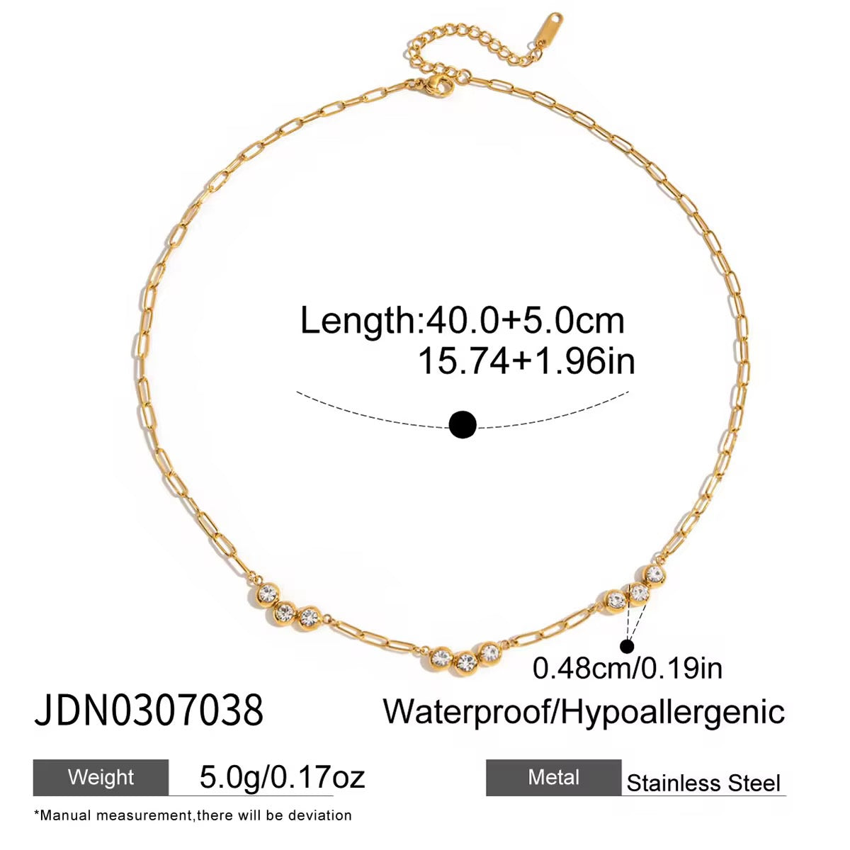 18K PVD Gold Bar Necklace