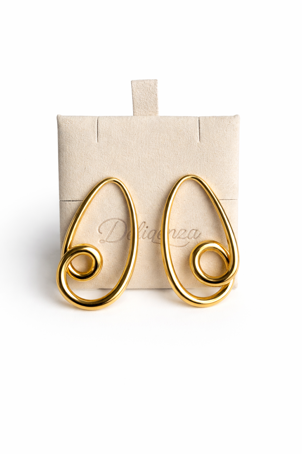 Sculpted Teardrop Loop Earrings – 18K PVD Gold Plated Statement Earrings