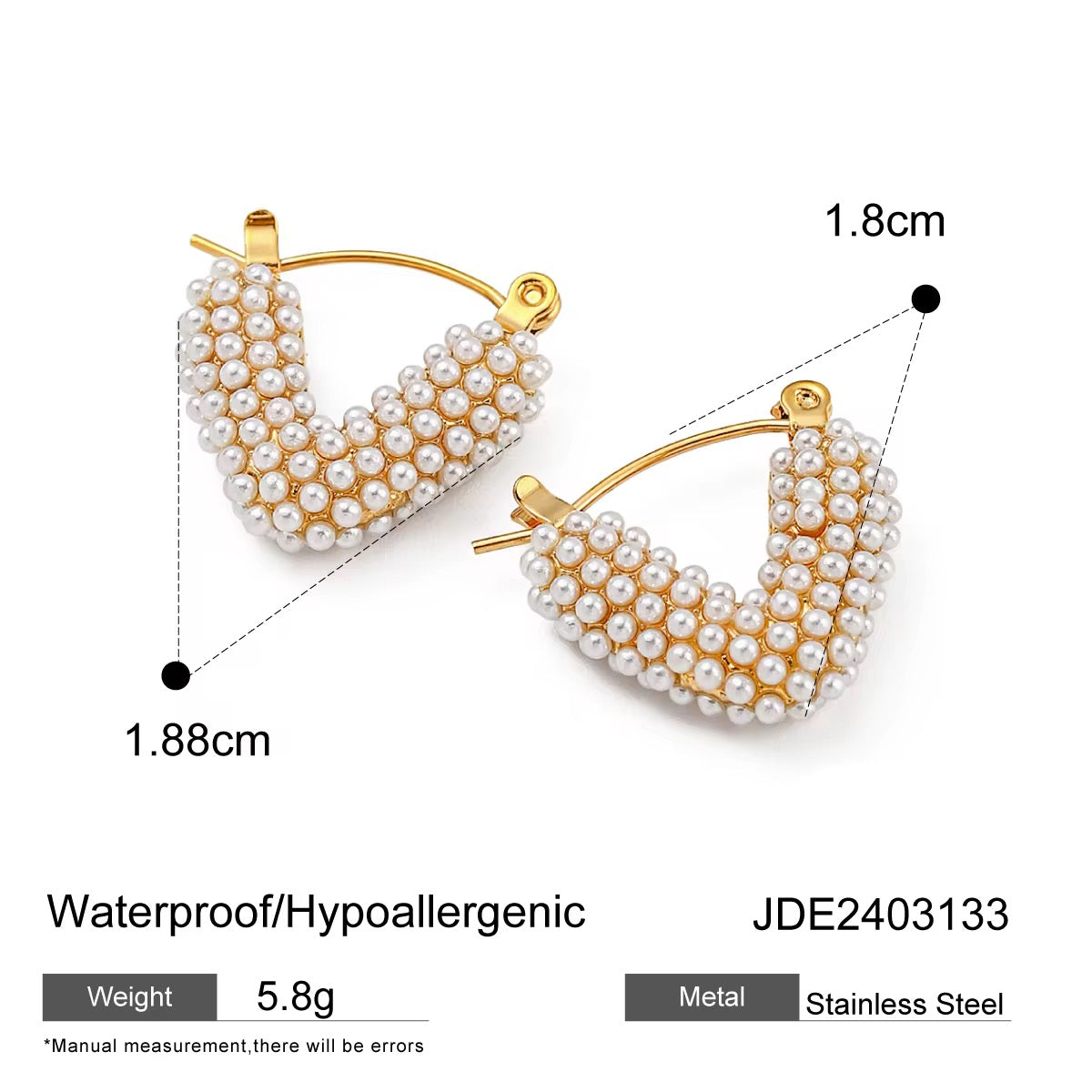 Gold Pearl Hoop Earrings – Elegant Chunky Pearl Huggie Hoops