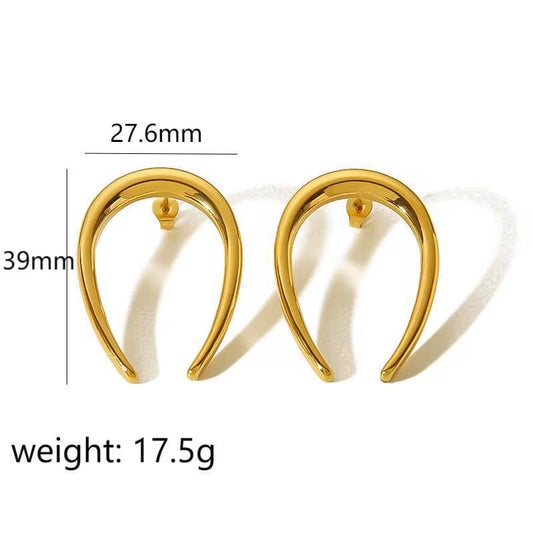 Aurora Curve Gold Earrings Bundle – Modern Sculptural Set