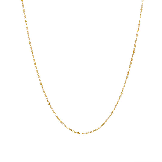 Classic Bead Station Necklace – 18K PVD Gold