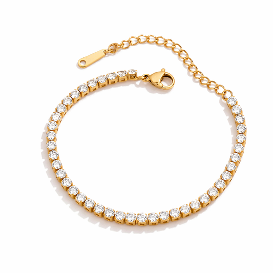 Classic Radiance Tennis Bracelet – 18K PVD Gold plated