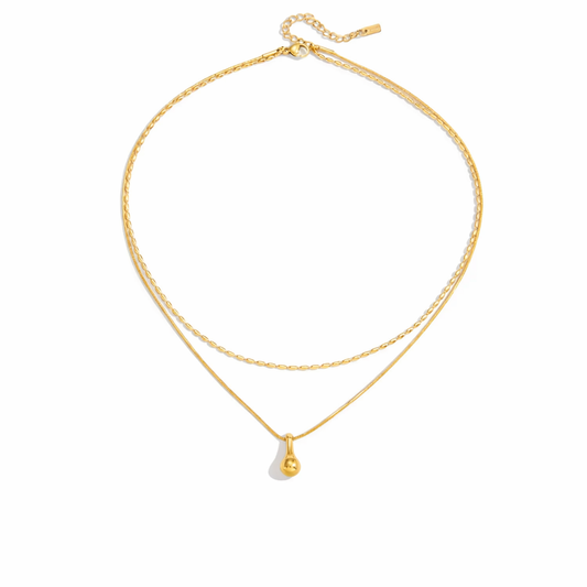 Luna Drop Layered Necklace – 18K PVD gold plated