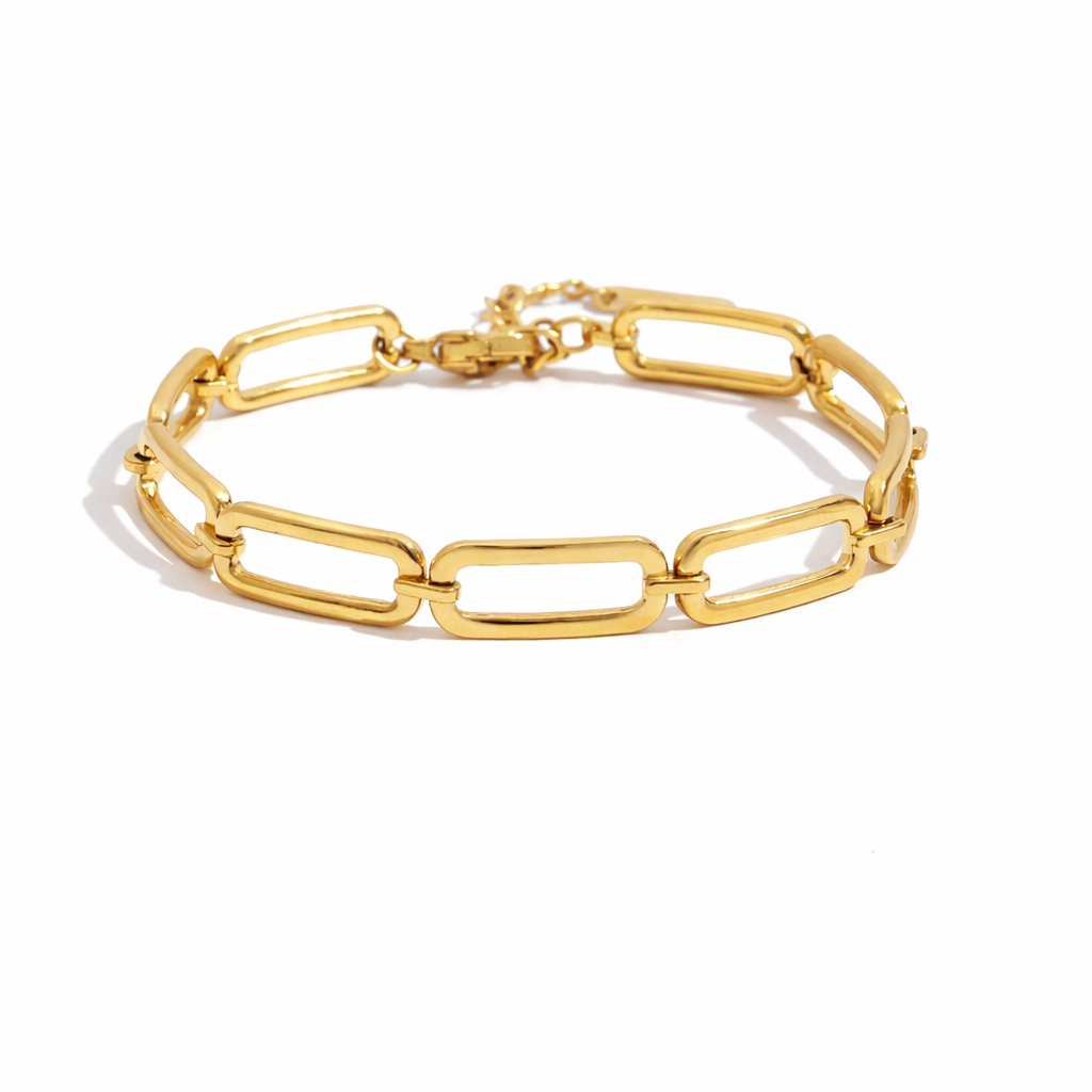 Aurelia Paperclip Link Bracelet – 18K PVD Gold