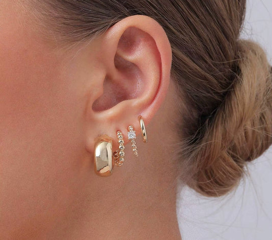 Aurelia Multi-Hoop Crystal Earrings set