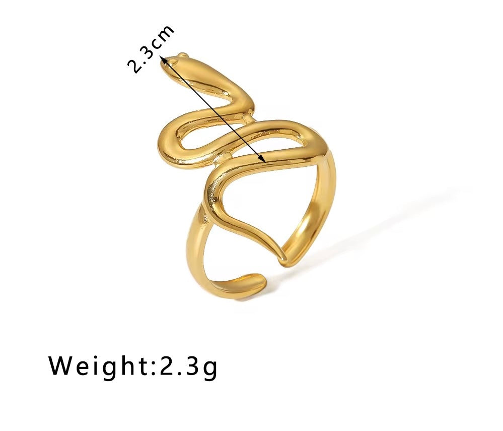 Serpent Luxe Ring – 18K PVD Gold Plated Snake Statement Ring