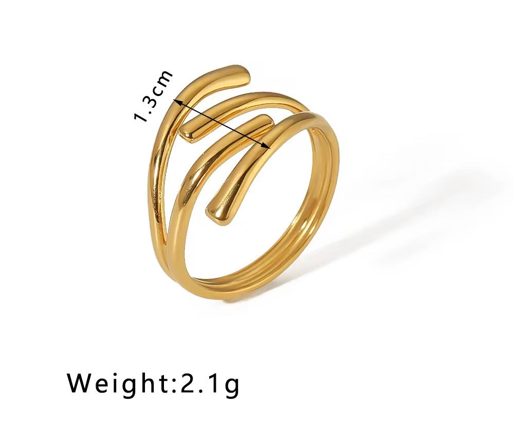 Golden Spiral Ring – 18K PVD Gold Plated Adjustable Ring