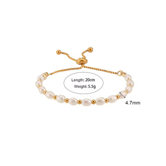Elara Pearl Bracelet – 18K PVD Gold Plated Freshwater Pearl Bracelet