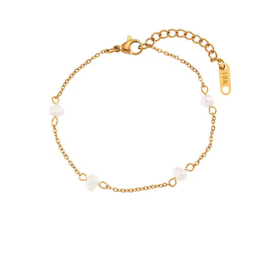 Luna Pearl Chain Bracelet – 18K PVD Gold Plated