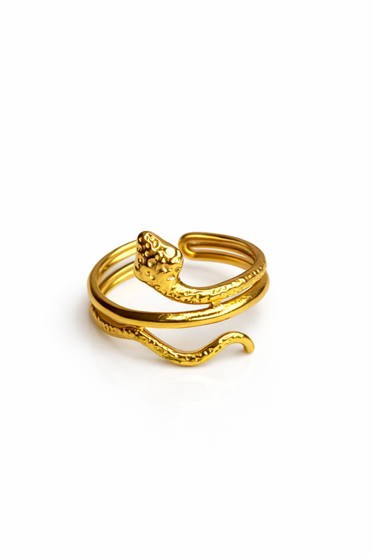 Serpent Wrap Ring – 18K PVD Gold Plated Adjustable Snake Ring