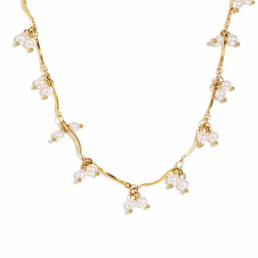 Pearla Grace Necklace – 18K PVD Gold Plated Pearl Chain