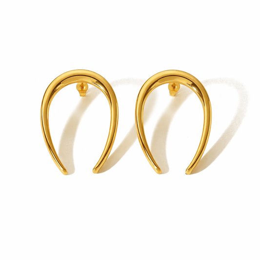 Aurora Curve Gold Earrings Bundle – Modern Sculptural Set