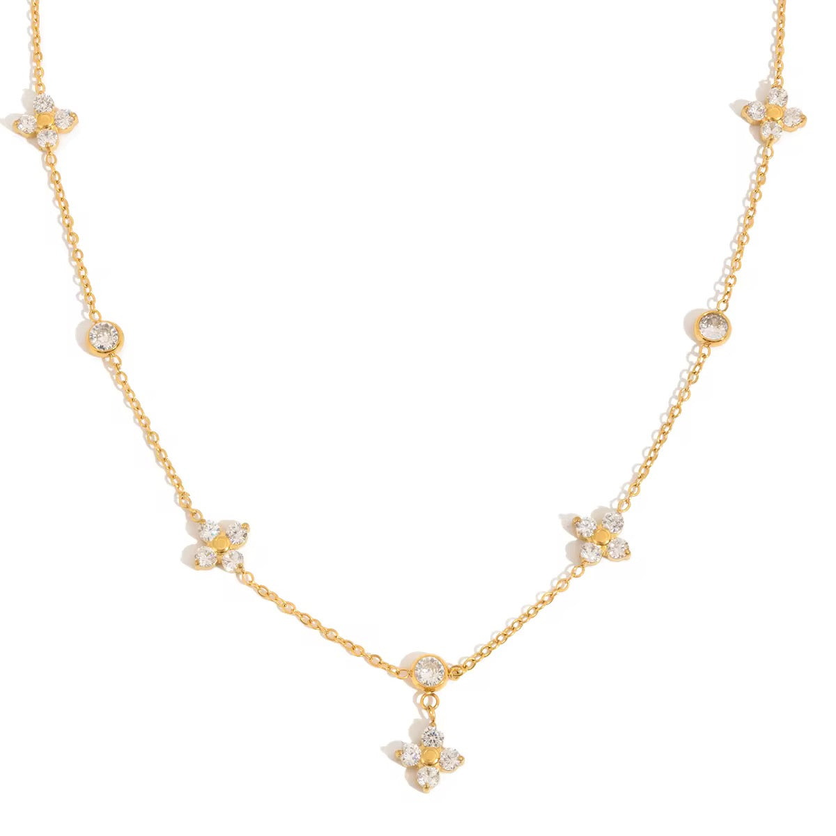 Four Leaf Clover 18k PVD Gold Necklace