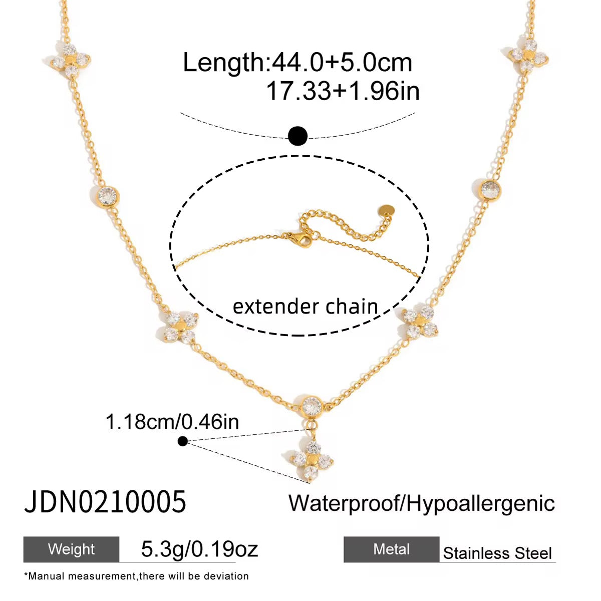 Four Leaf Clover 18k PVD Gold Necklace