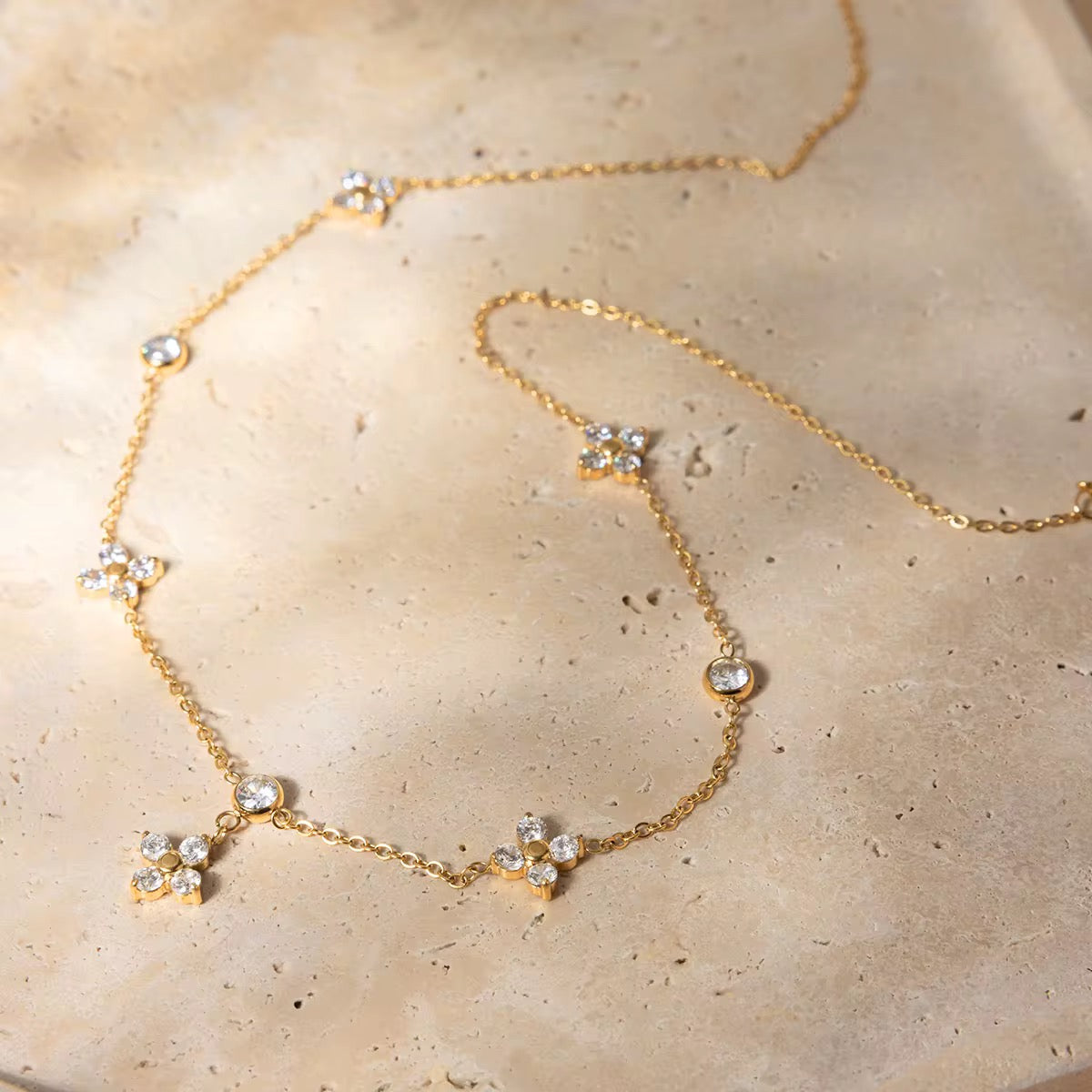 Four Leaf Clover 18k PVD Gold Necklace