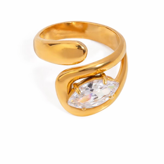 Marquise CZ Ring - 18K PVD Gold Ring
