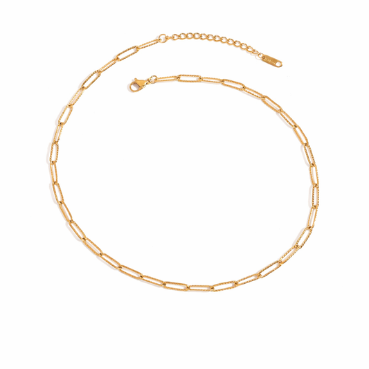 18K PVD Gold Paperclip Chain Necklace
