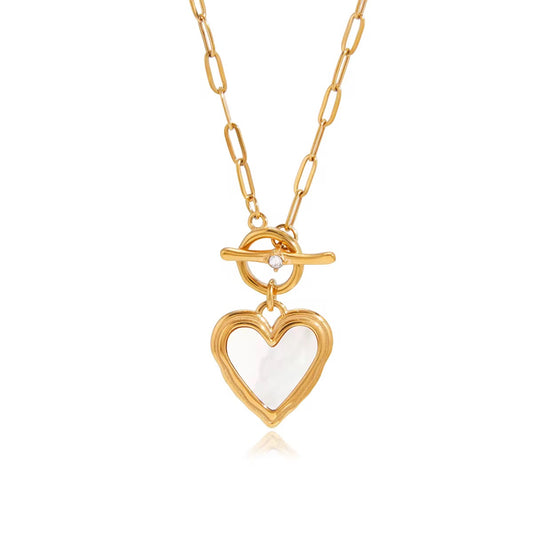 Gold Heart Toggle Necklace
