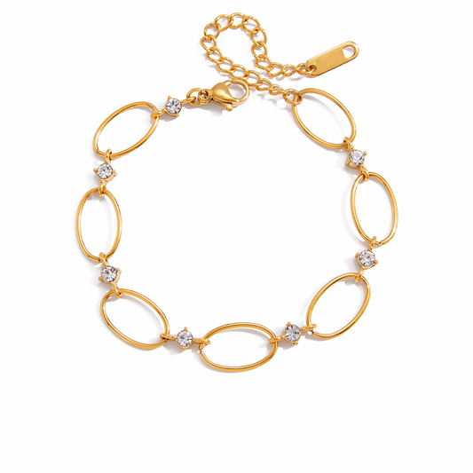 18K PVD Gold Plated Oval Link Bracelet