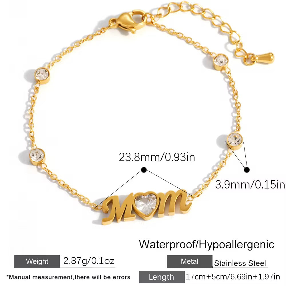 Mom Heart Gold Bracelet