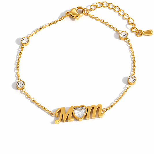 Mom Heart Gold Bracelet