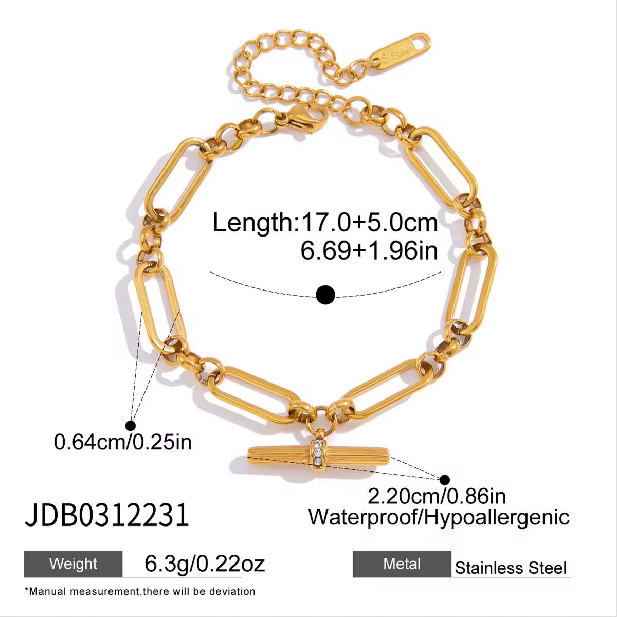 Monaco Gold Link Bracelet