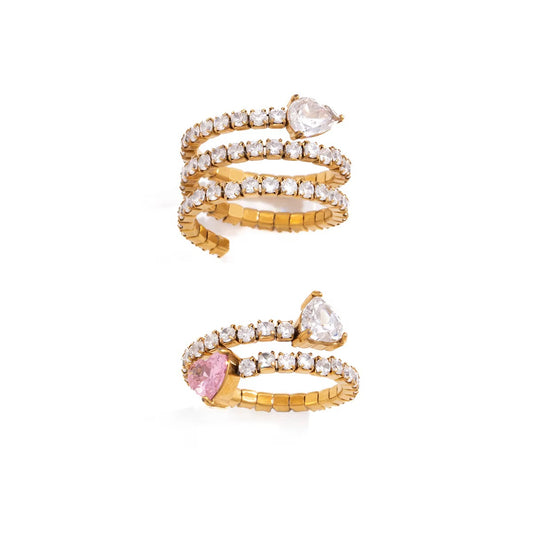 Seraphina & Rosalie Crystal Wrap Ring Set